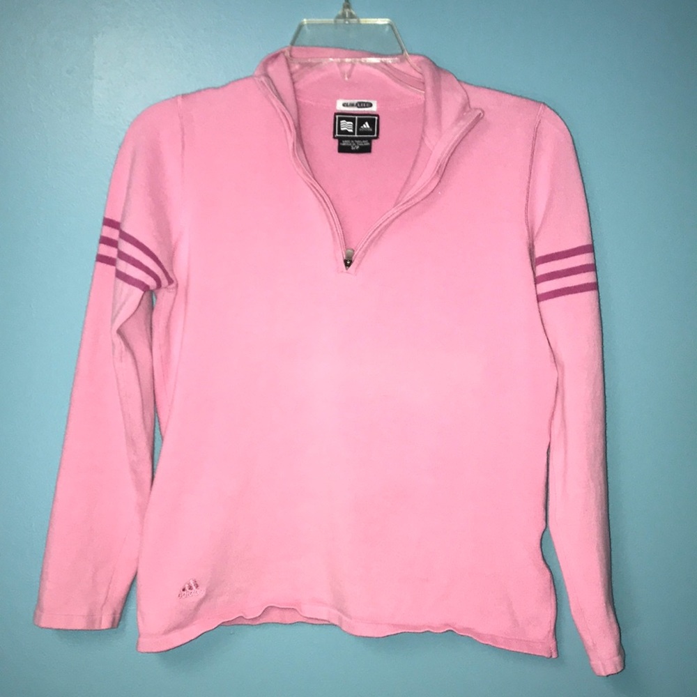 ADIDAS Retro Climalite RosePink Zip Up Sweater S/P